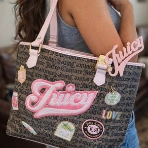 Juicy Couture Pink Logo Patch Tote Bag